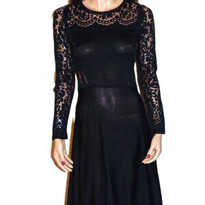 Vince Camuto Black Lace Sheer Dress PS